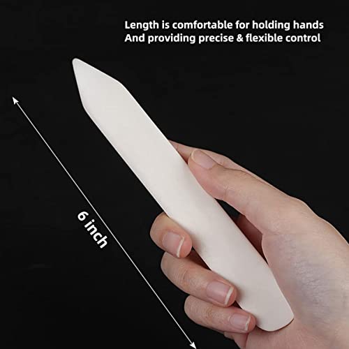 WUTA Bone Folder Genuine 2Pcs Cattle Bone Paper Creaser Scrapbooking Tool for DIY Handmade Burnishing Bookbinding Cards and Paper Crafts - Image 2