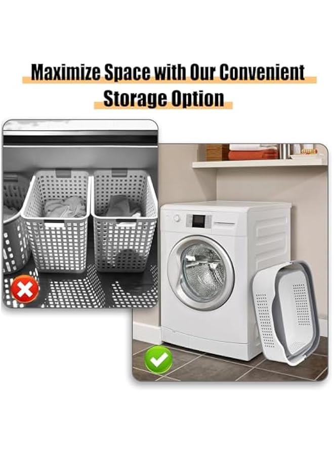 MIXDE Collapsible Laundry Basket, Laundry Basket with Handles Foldable Pop-up Storage Container, Durable & Waterproof Organizer Space Saving Plastic Laundry Basket for Laundry, Home - Image 4