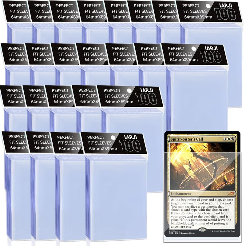 IARJI 2400ct Perfect Fit Sleeves, Perfect Fit Card Sleeves, Inner Sleeves MTG, Exact Fits Sleeve for Double-Sleeving, High Clarity Trading Card Sleeve for PKM, TCG, Gaming Cards - Image 1