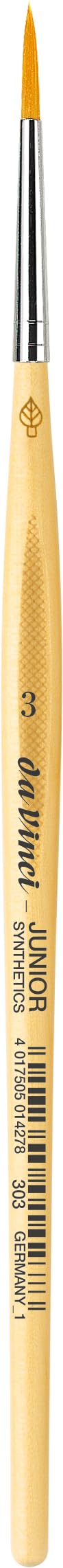 da Vinci Student Series 303 Junior Paint Brush, Round Elastic Synthetic with Lacquered Non-Roll Handle, Size 3 - Image 5