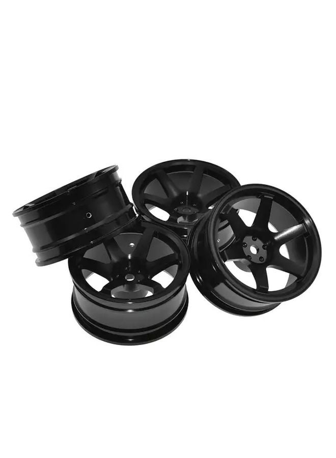 Black 1 10 Scale RC Drift Wheels Heavy Duty Metal Deep Dish 12mm Hex Hub - Image 1