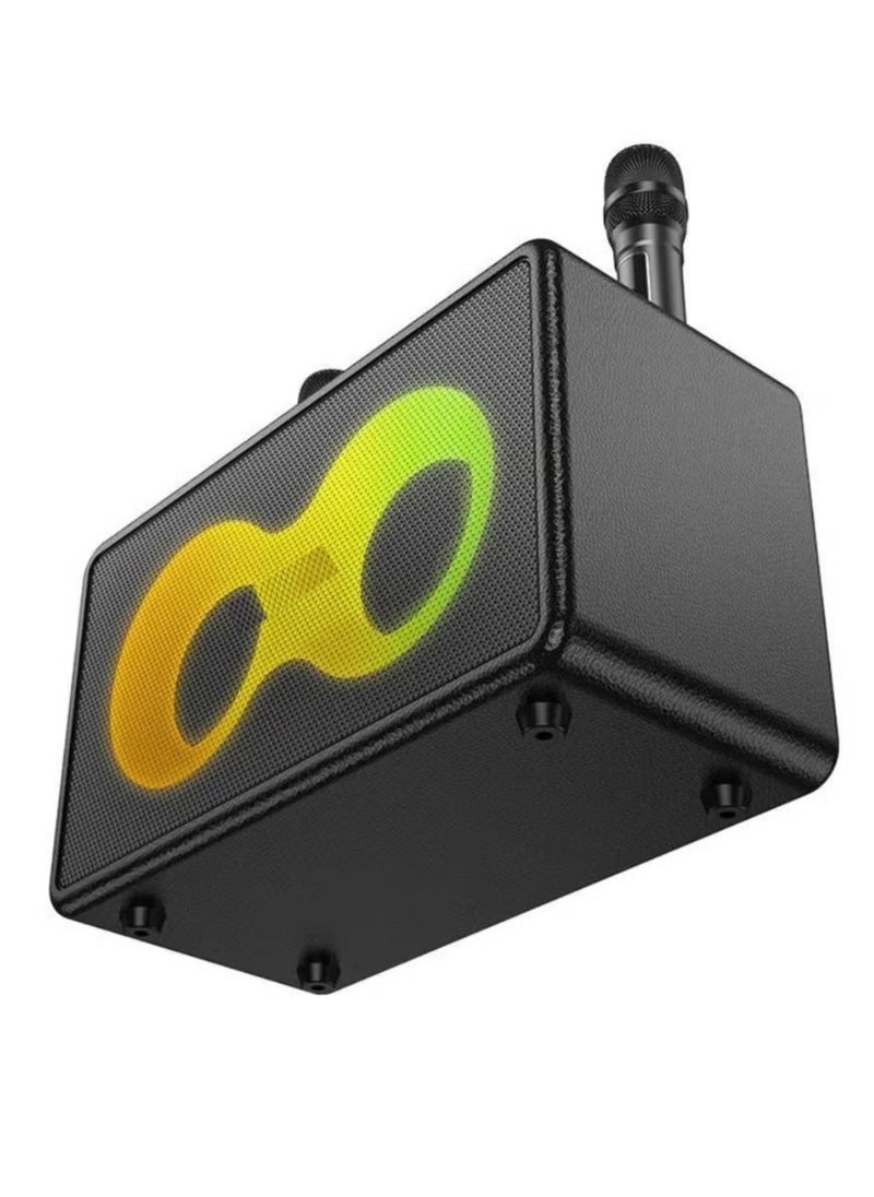 JAJEEK - Portable Bluetooth Speaker with 60W Peak Output, Dual 15W Full-Range Drivers & 5W Tweeter | Wireless Microphones x2 | RGB Lights | USB-C Charging | 3000mAh Battery | TF Card, USB, AUX Input | Mic Echo & Reverb | 6H Music / 8H Mic | Karaoke, Party, Outdoor Speaker - Image 1