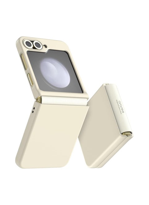 araree Aero Flex Samsung Galaxy Z Flip 6 Case with Hinge Protection Protective Slim Cover Protective Body (PC) with Hinge Protector TPU Compatible with Samsung Galaxy Z Flip 6 5G - Cream