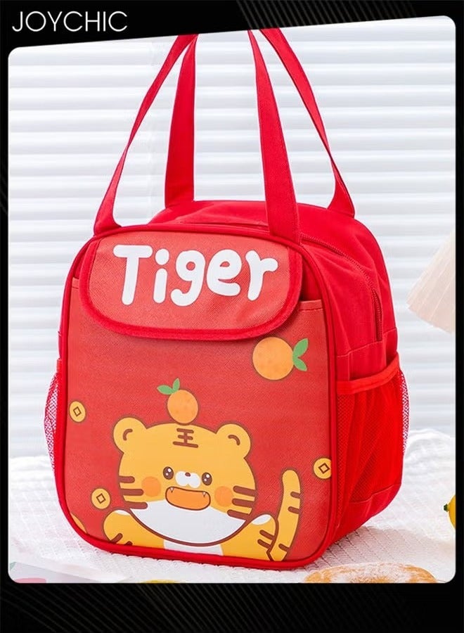 Joychic حقيبة غداء حرارية كبيرة السعة بتصميم كرتوني، مقاومة للتسرب، مع إغلاق بفلاب وسحاب، منظم لحقائب الغداء للمدرسة والسفر والأنشطة الخارجية والنزهات - Image 1