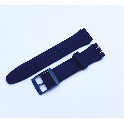Lijinlan Replacement Silicone Band for Swatch 17mm 19mm 20mm, Waterproof Wristband Watch Strap for Swatch (19mm, Navy) - Image 4