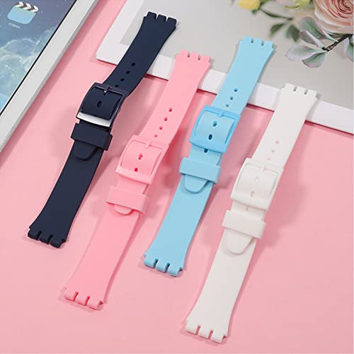 Lijinlan Replacement Silicone Band for Swatch 17mm 19mm 20mm, Waterproof Wristband Watch Strap for Swatch (19mm, Navy) - Image 5
