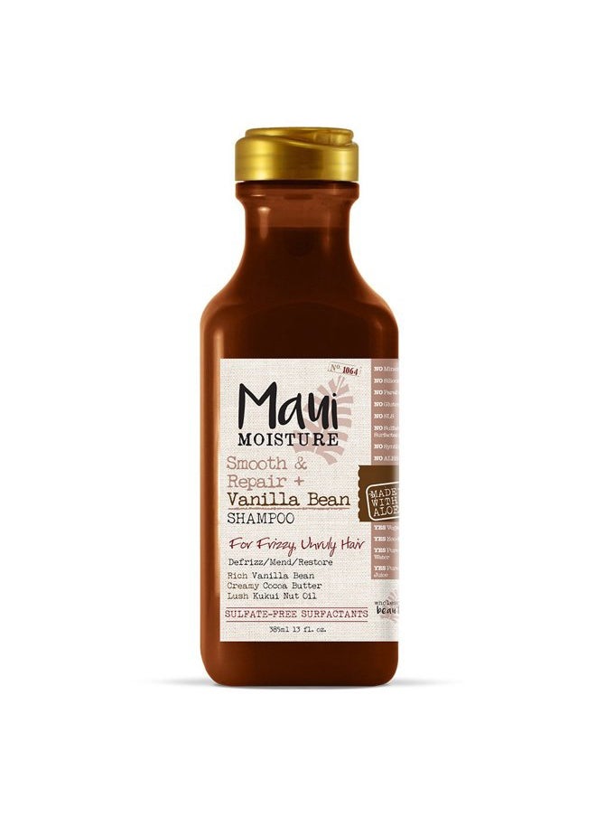 MAUI MOISTURE Smooth & Repair Anti-Frizz Curl Shampoo, vanilla bean 13 Fl Oz  - Image 1