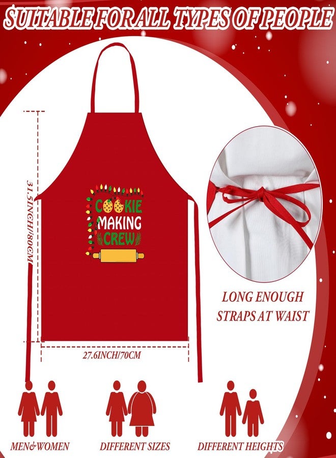 Jecery Kitchen Apron Merry Christmas Apron for Women Cute Washable Xmas Cooking Costume Accessories(6 Pcs,Cookie) - Image 2