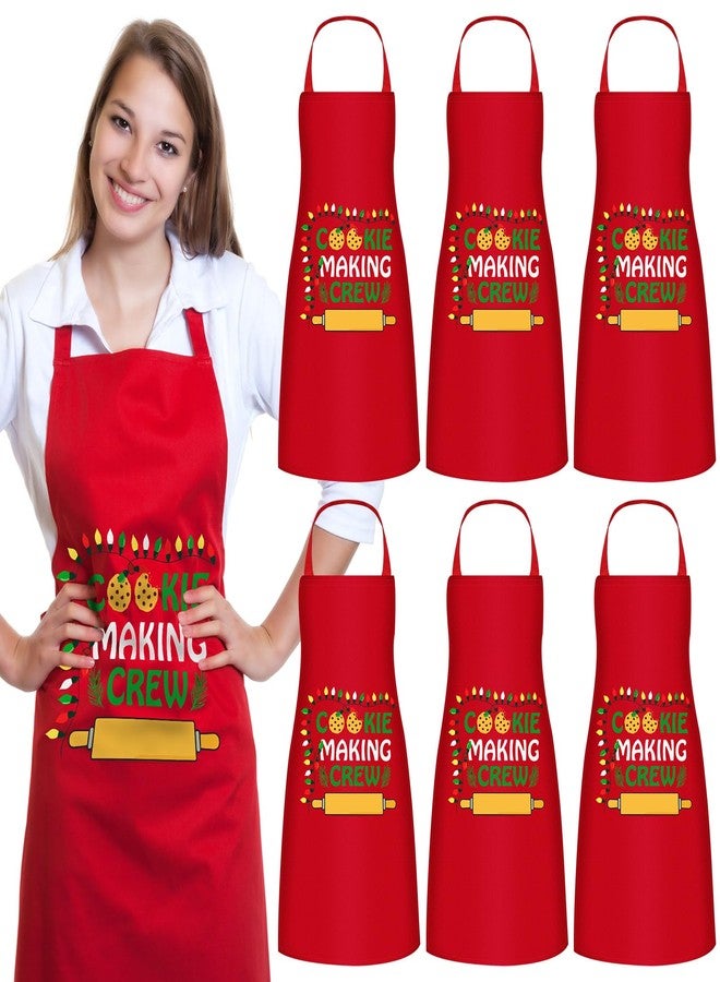 Jecery Kitchen Apron Merry Christmas Apron for Women Cute Washable Xmas Cooking Costume Accessories(6 Pcs,Cookie) - Image 1