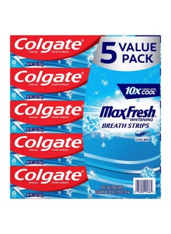 Olgate Max Fresh With Whitening Breath Strips Cool Mint 5Pack 7.3 Ounces