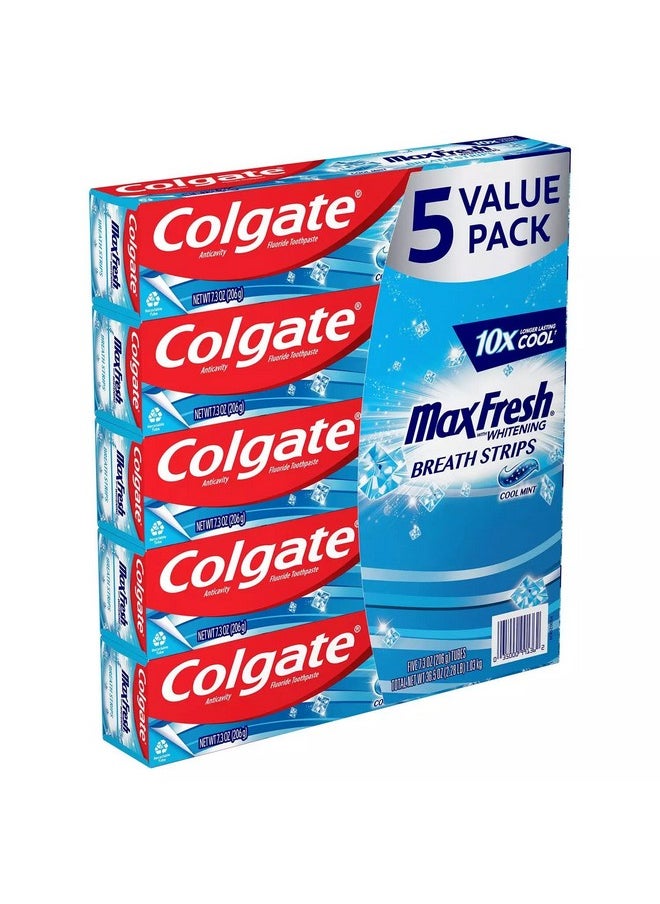 Colgate - Olgate Max Fresh With Whitening Breath Strips Cool Mint 5Pack 7.3 Ounces - Image 1