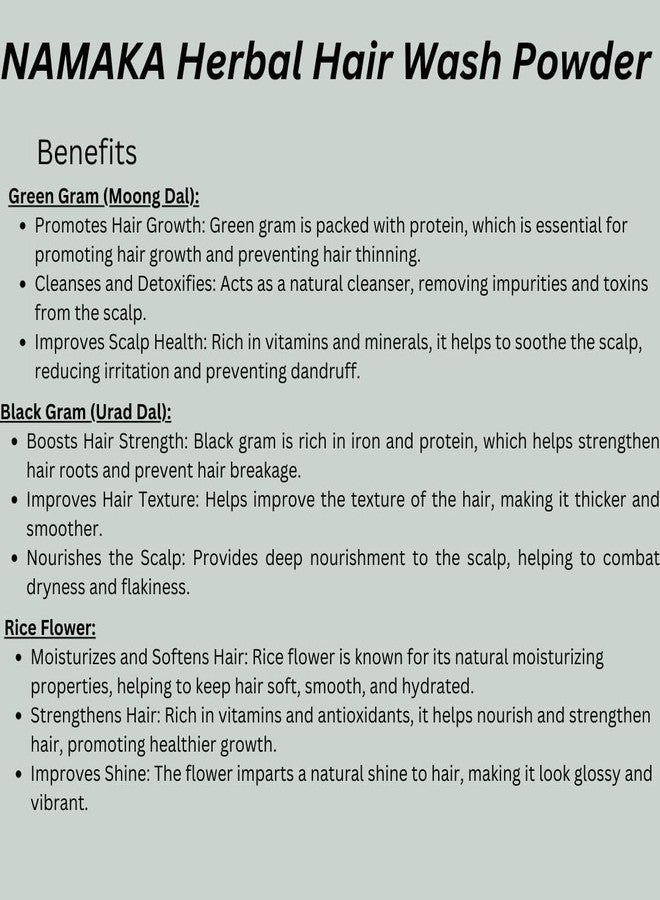 NAMAKA 100% Herbal Hair Wash Powder 250 Gram- Natural,Rice Flower, Green Gram, Black Gram, Vetiver, Fenugreek, Hibiscus, Neem & Lemon | No Preservatives - Image 5