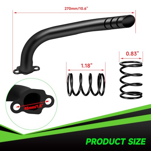 XIKOBY 212cc Exhaust Pipe Kit Compatible with Predator 212 196cc 224cc Coleman Mini Bike CT200U CT200U-EX BT200X KT196 Go Kart Baja Warrior GX160 GX200 OHV Clone Engine Parts w/Valve Springs (Black) - Image 3