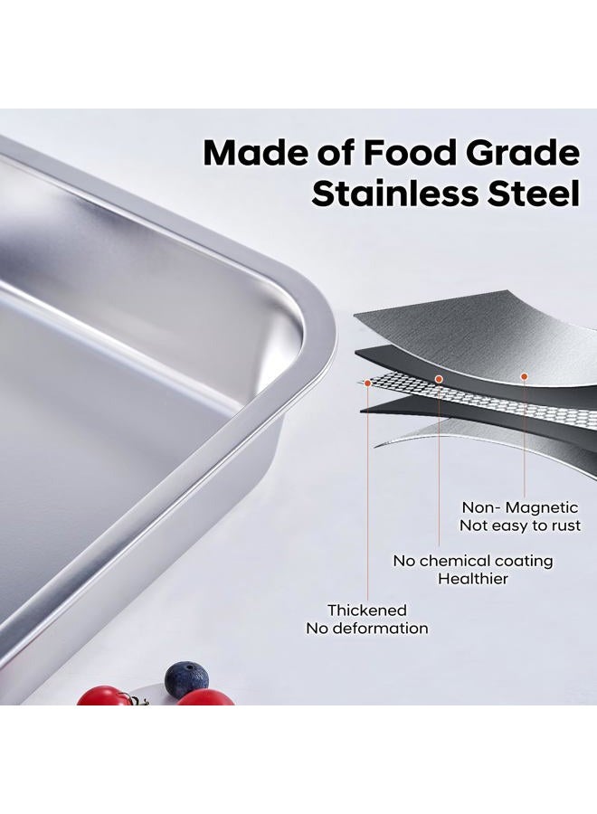 CozyState 4 Inch Extra Deep Lasagna Pan with Lid, 11.6x15.6 Inch 9.2QT Large Stainless Steel Nonstick Lasagna Baking Roasting Dish Pan for Oven(L, 1 Pack) - Image 5