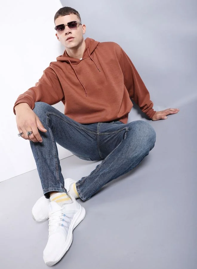 شركة المرآب الهندية Men Slim Fit Solid Mid-Rise Stretchable Jeans