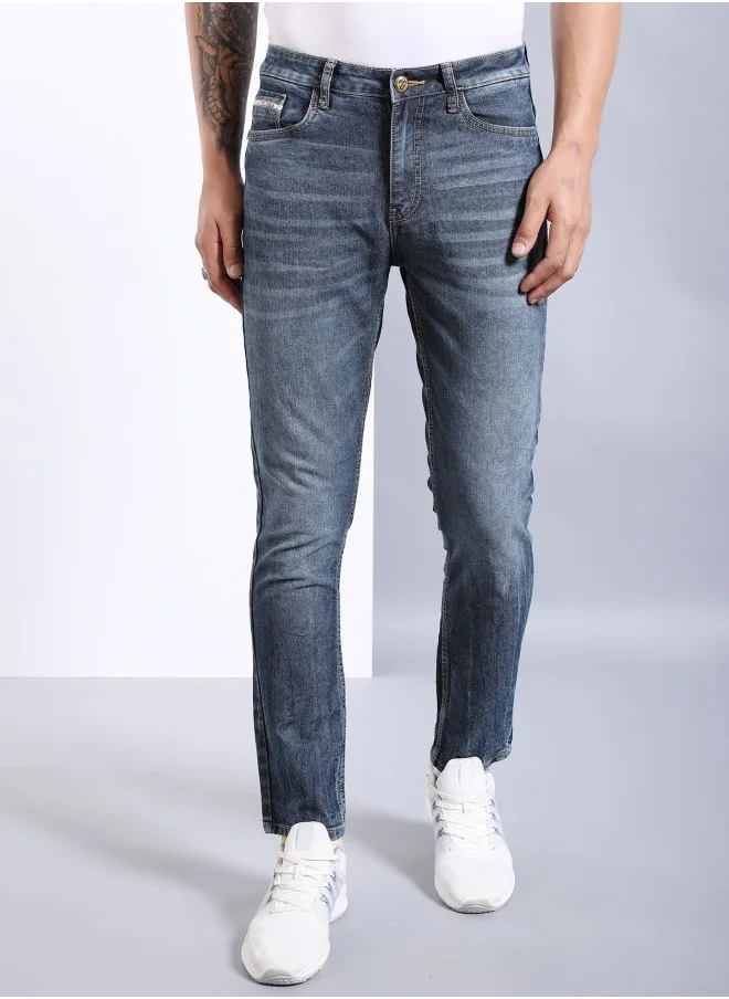 The Indian Garage Co Men Slim Fit Solid Mid-Rise Stretchable Jeans