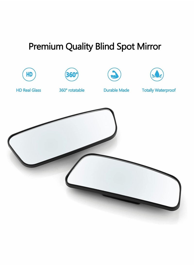 KASTWAVE - Blind Spot Mirror Rectangular, HD Glass Convex Lens Frameless Adjustable Blind Spot Mirror - Image 1