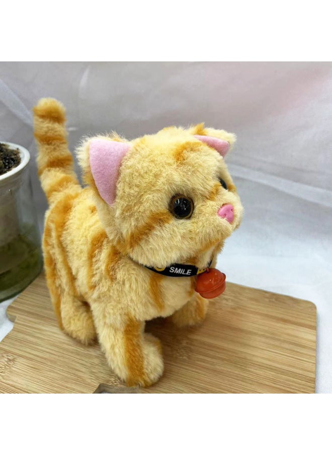 Electric Simulation Plush Cat Doll Children's Toys Stall Electronic Pet Cat Educational Toys-Color:Gray Cat  - Image 5