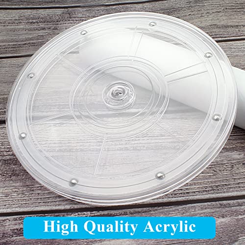 Jersvimc Jersvims 2Pcs 4 Inch Acrylic Turntable Platter, Transparent Turntable Organizer Round Rotating Plate for Kitchen Pantry Cabinet Desk Rack Spice Cake Cookie Decorating - Image 3