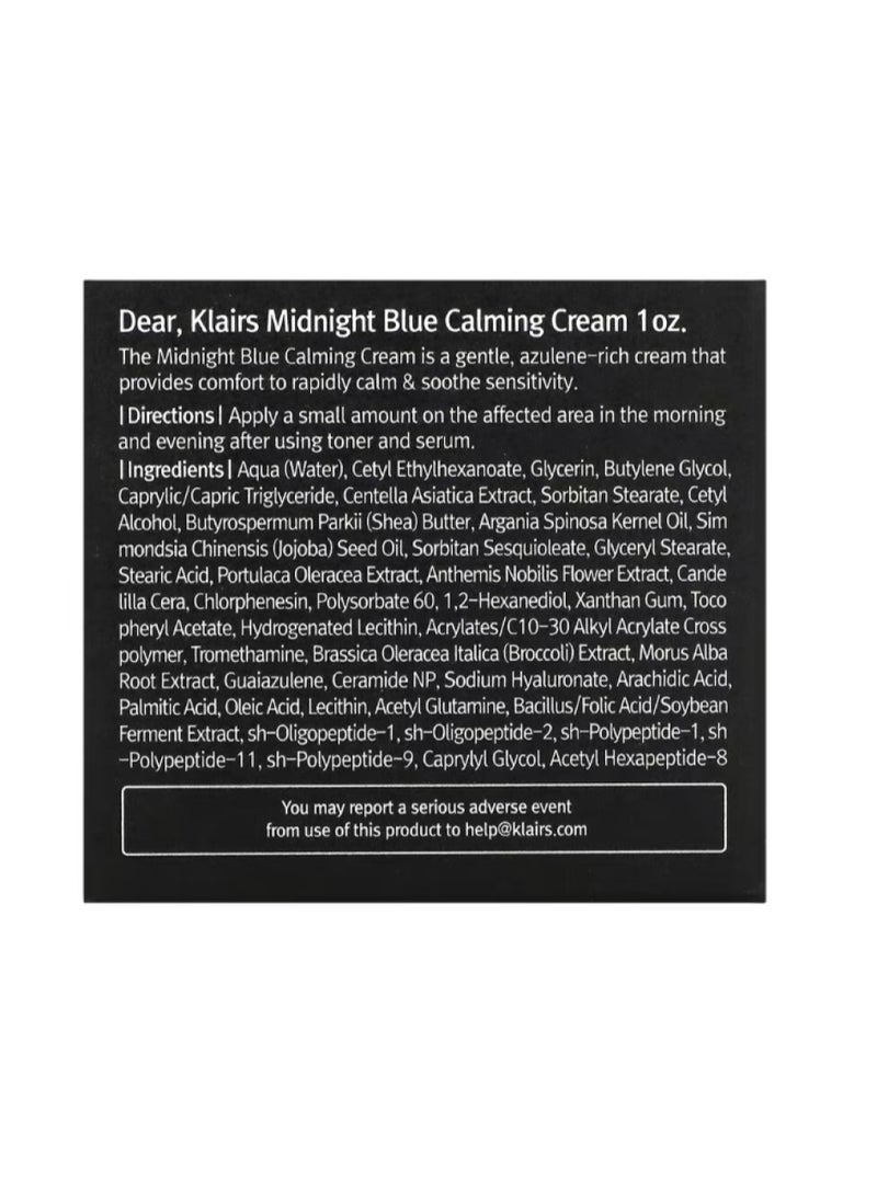 Klairs Klairs Midnight Blue Calming Cream 30ml  - Image 3