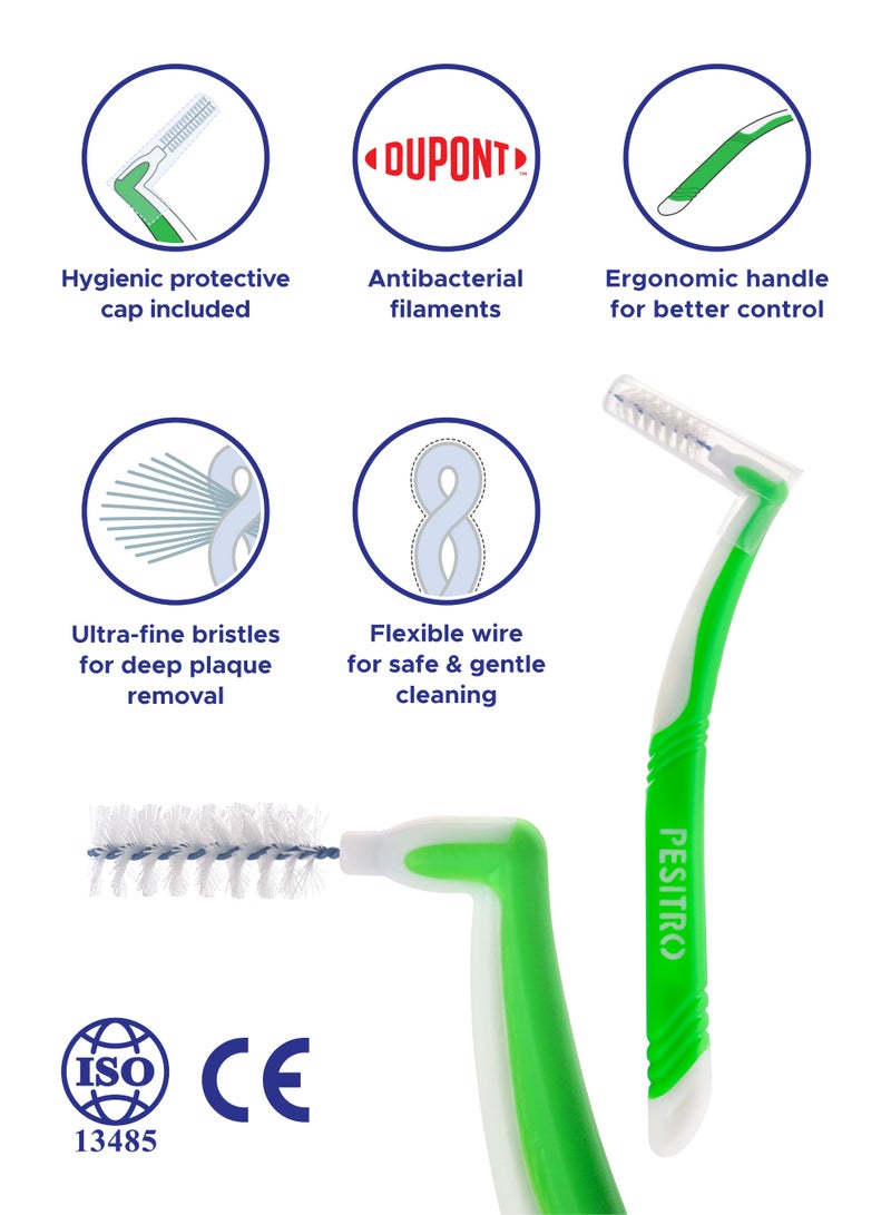 PESITRO ANGLE Interdental Brush Size 5 (1.6 mm) | Precise Cleaning for Braces, Bridges & Medium Gaps - Image 2