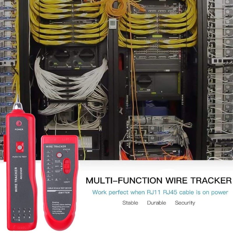 XIKKART Wire Tracker, Ethernet Network Cable Tester Kit RJ11 RJ45 CAT5/5e CAT6 LAN Wire Portable Line Finder With Passthrough Crimping Tool, Wire Stripper And Cutter,(Combo Kit) - Image 5