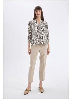 DeFacto Woman Woven Regular Fit C Neck Long Sleeve Shirt  - Image 3
