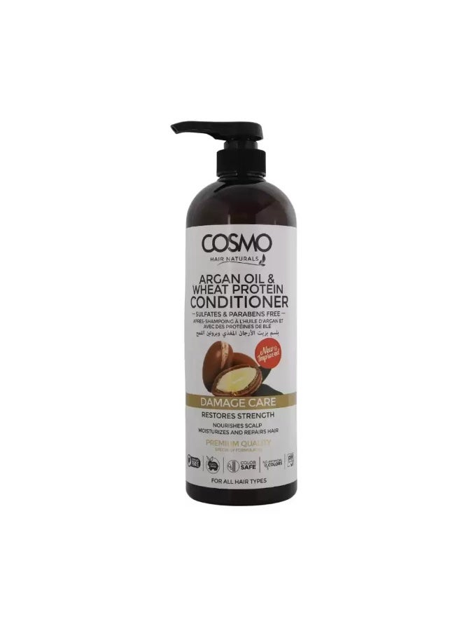 Cosmo Hair Naturals Damage Care Hair Conditioner With Argan Oil And Wheat Protein- 1000ml - Image 1