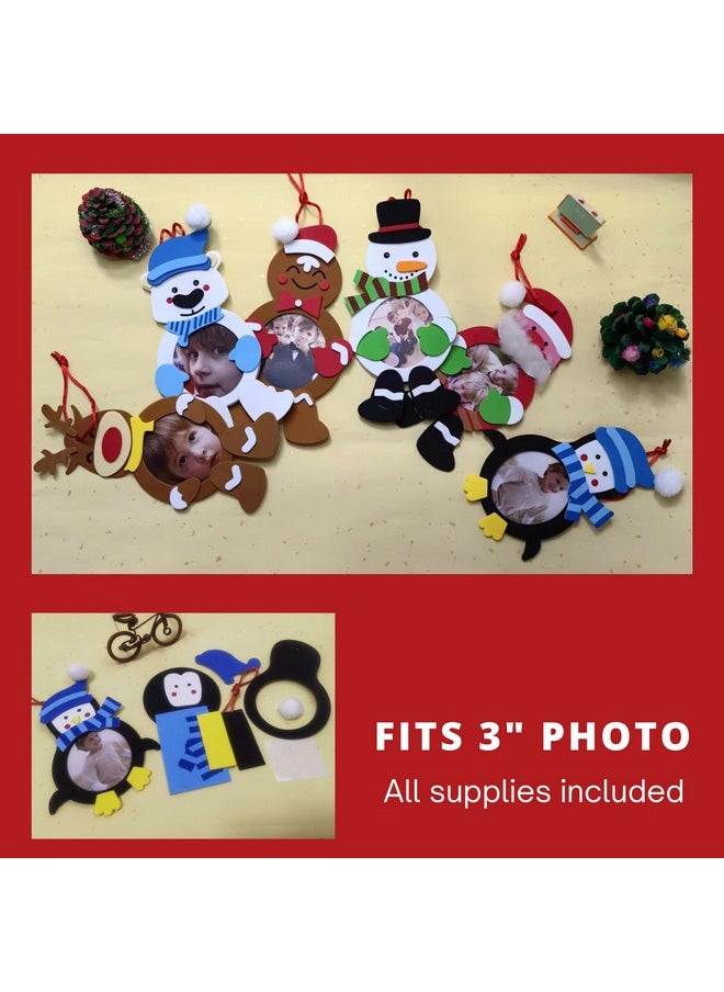4E's Novelty 4E's Novelty Foam Kids Christmas Picture Frame Ornament Craft (12 Pack) Bulk Christmas Crafts for Kids Ages 4-8, 8-12 & Toddlers DIY Party Acitvity  - Image 4