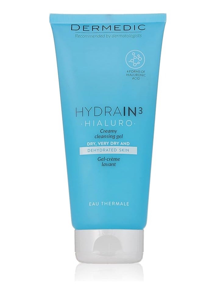ديرميدك جل التنظيف الكريمي هيدرين 3 هيالورو من ديرميديك 200 مل - Image 1