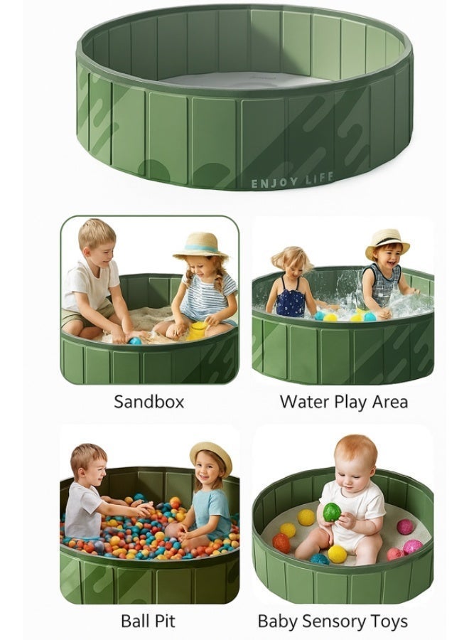 SKAFA Foldable Kids Sand & Water Play Pool & Activity Center | Portable Ball Pit, Sandbox, Water Play, Baby Sensory Toy Station | Indoor/Outdoor Game Room for Toddlers. (Green, 100CM) - Image 1