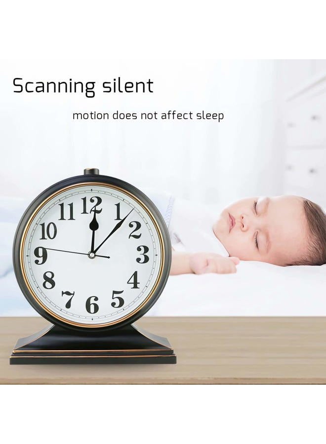 Beesealy Winnie Table Clock-Modern Table Clock Silent-Non-Ticking 10-inch dial, Clear and Easy to Read, Used for Living Room, Bedroom Decoration - Image 2