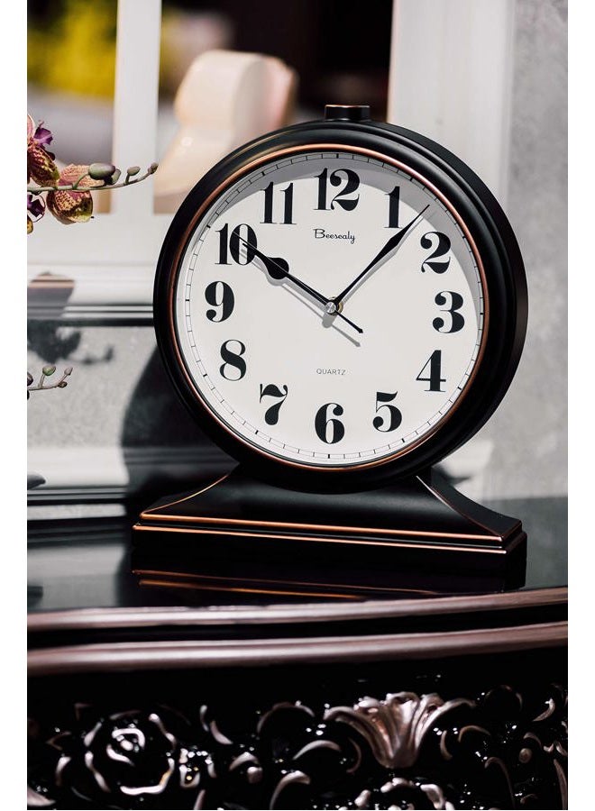 Beesealy Winnie Table Clock-Modern Table Clock Silent-Non-Ticking 10-inch dial, Clear and Easy to Read, Used for Living Room, Bedroom Decoration - Image 5