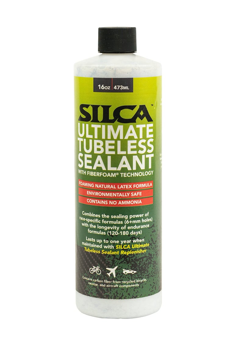 SILCA Ultimate Tubeless 16oz Tire Sealant for Bicyles with Fiber Foam Technology (16 Ounces Latex Sealant with Carbon) - Image 1