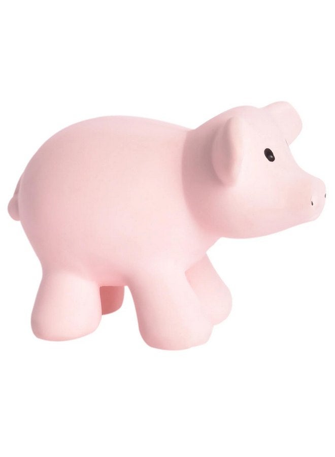 Tikiri My First Farm Animal Pig Natural Rubber Rattle (Pink) - Image 3