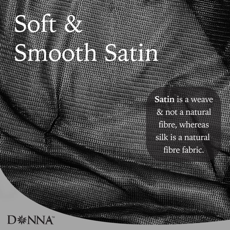 DONNA Silky Satin Wrap Cap â€“ Adjustable Hair Wrap for Women, Soft & Smooth Satin Head Wrap, Comfortable Wide Design for Sleeping, Hair Care, or Styling, Black - Image 5