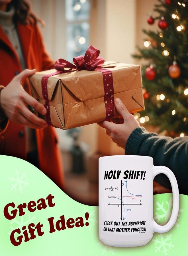 ذيس وير هدايا نكت رياضية لمعلمي الرياضيات، كوب قهوة سيراميك Holy Shift سعة 15 أونصة بمقبض من ThisWear، هدية مثالية لمعلمي الرياضيات. - Image 2