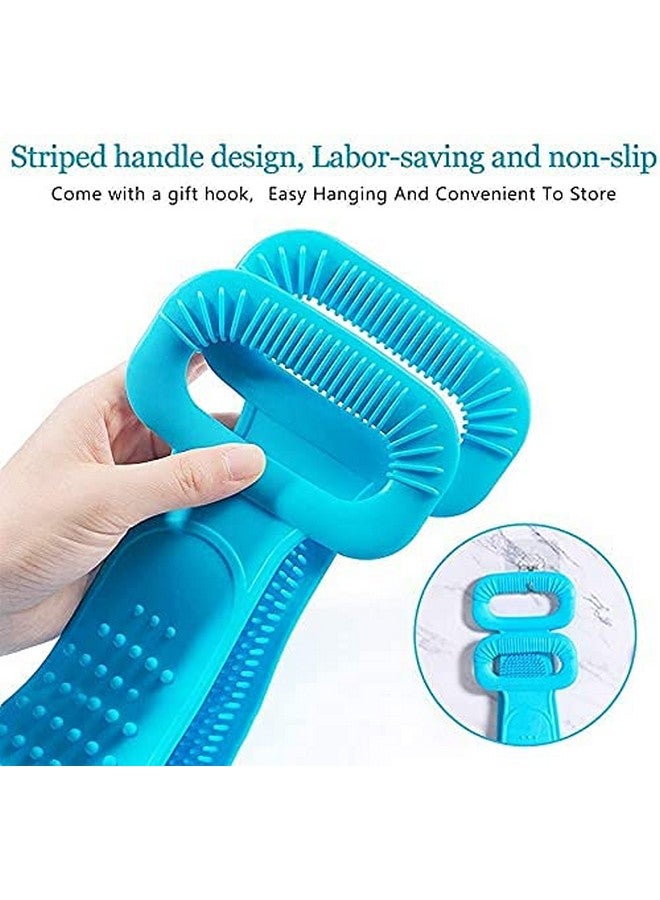TOP SELECT Silicone Body Back Scrubber Double Side Bathing Brush for Skin Deep Cleaning Massage, Dead Skin Removal Exfoliating Belt for Shower, Easy to Clean, Lathers Well for Men & Women - Image 4