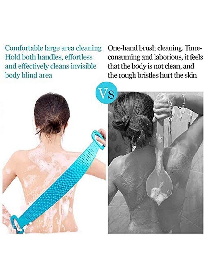 TOP SELECT Silicone Body Back Scrubber Double Side Bathing Brush for Skin Deep Cleaning Massage, Dead Skin Removal Exfoliating Belt for Shower, Easy to Clean, Lathers Well for Men & Women - Image 3
