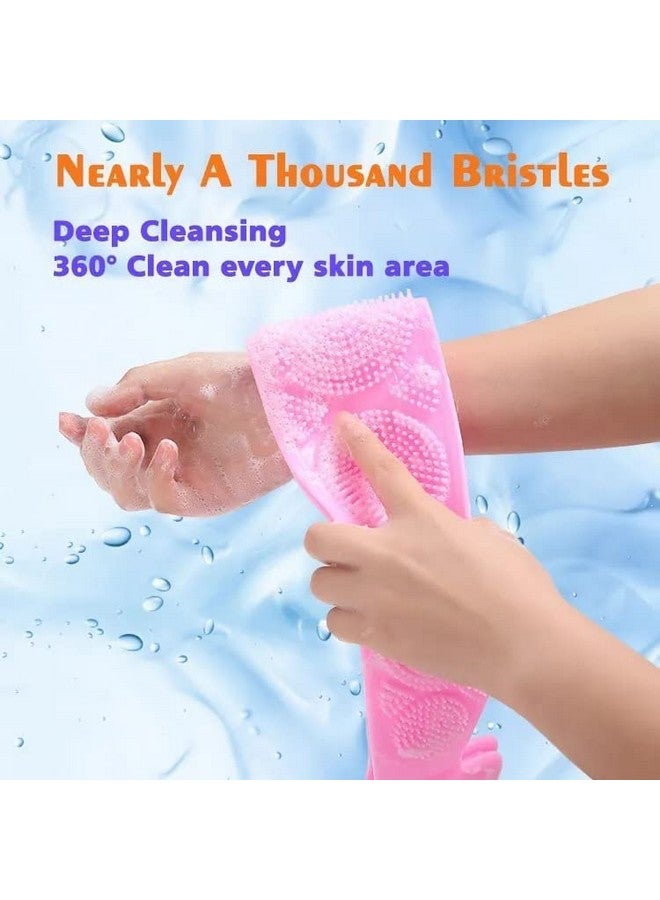 TOP SELECT Silicone Body Back Scrubber Double Side Bathing Brush for Skin Deep Cleaning Massage, Dead Skin Removal Exfoliating Belt for Shower, Easy to Clean, Lathers Well for Men & Women - Image 2