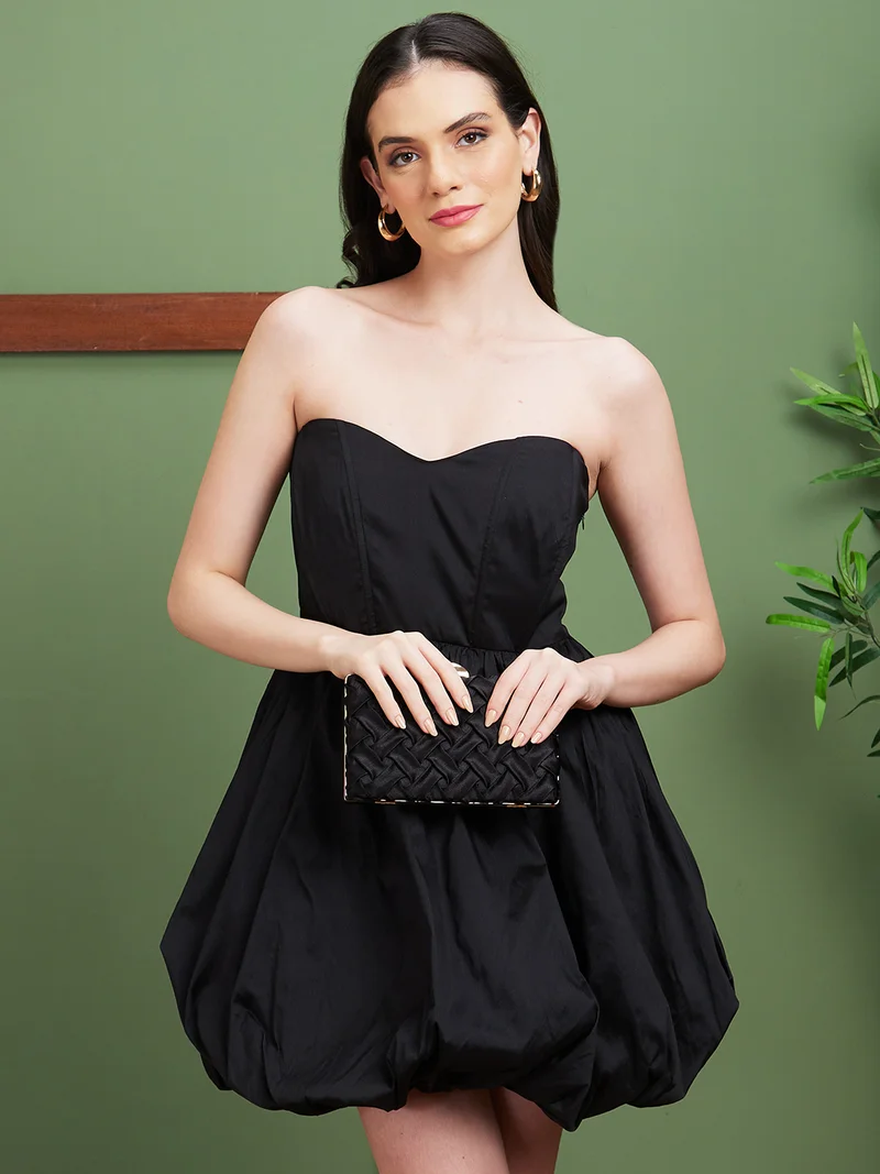 globus Women Strapless Balloon Party Dress