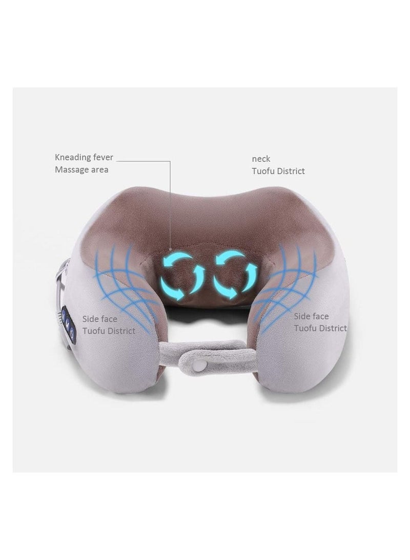 Generic Electric Travel Neck Massage Pillow, U-Shaped Memory Foam Kneading Head & Neck Support Pollow, For Pain Relief, For Airplane, Train, Bus  - Image 3