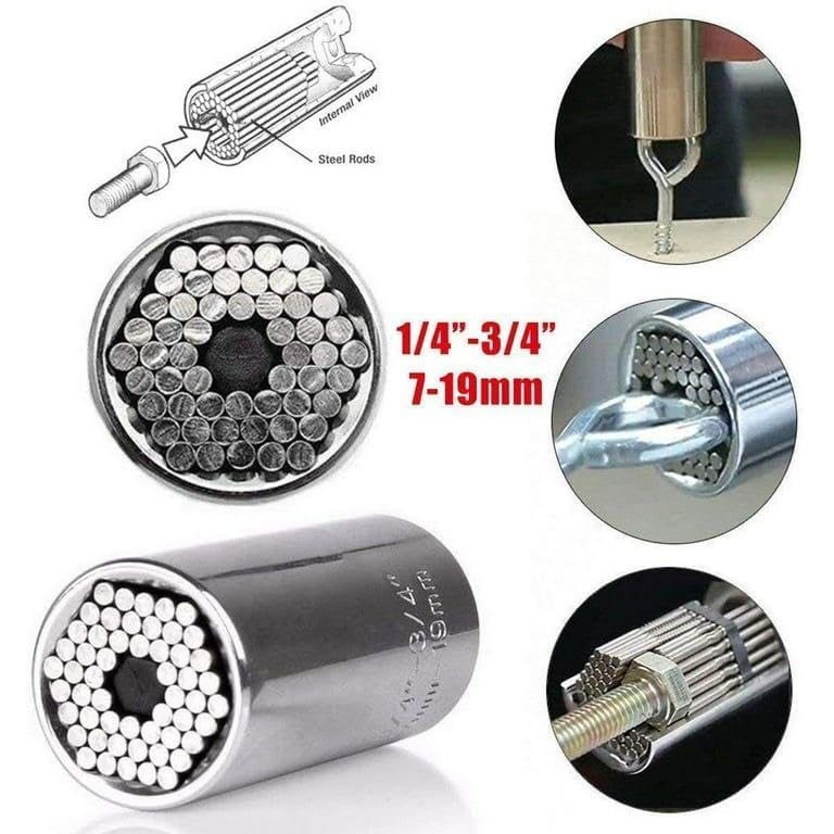Zaptec Universal Socket Self-Adjusting 7mm-19mm (1/4" - 3/4") with Power Drill Adapter – Multi-Tool for Bolts, Nuts, Fasteners, Home Repair, Vehicle & DIY - Image 3