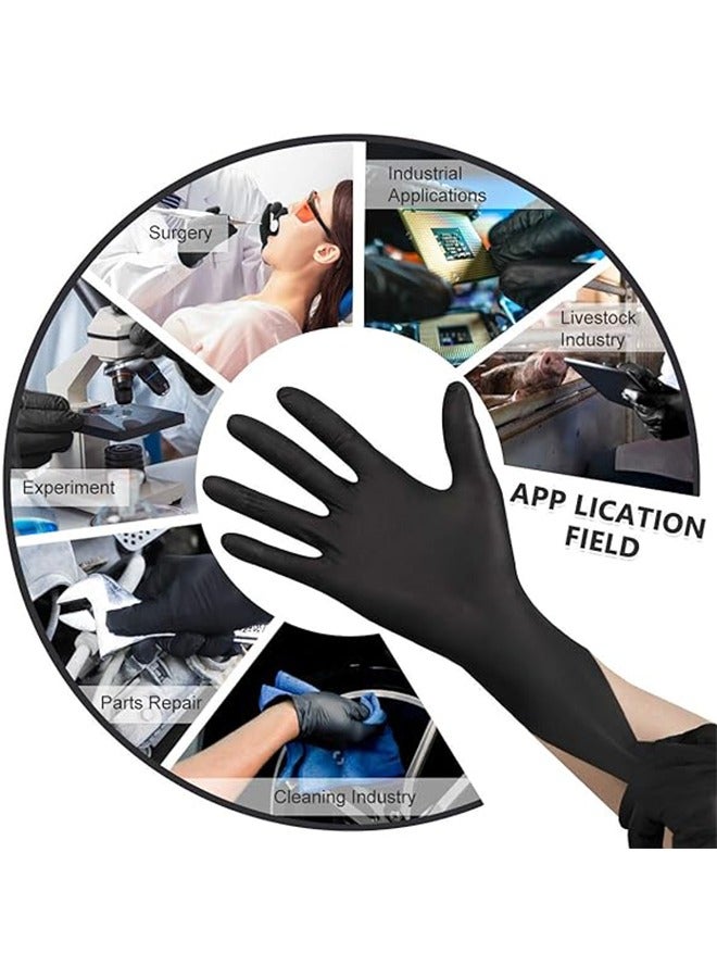 Dewei 30 Pieces Disposable Black Nitrile Gloves Extra Thick Powder and Latex Free Rubber Gloves Surgical Medical Exam Gloves Food Safe Cooking Gloves Vegetable Washing and Laundry Gloves M-size Black - Image 2