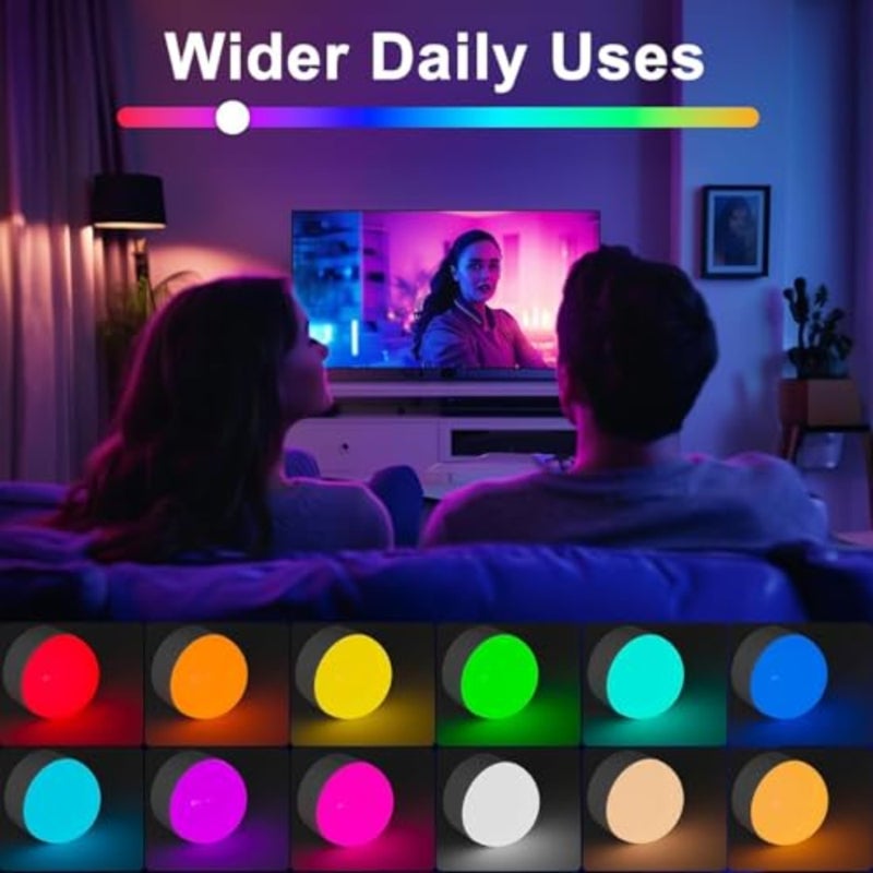 2200mAh rechargeable bulb, 3 color temperature/12 color/timer/dimmer/color changing bulb, detachable base, magnetic, battery powered bulb, suitable for non hard wired use - Image 5