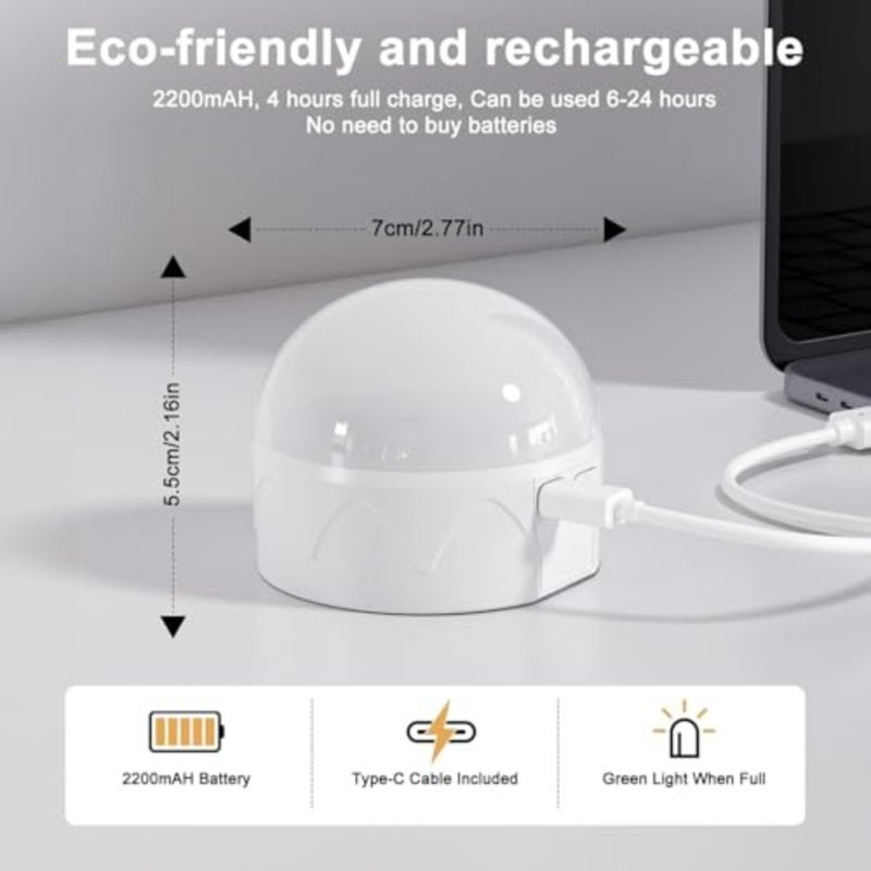 2200mAh rechargeable bulb, 3 color temperature/12 color/timer/dimmer/color changing bulb, detachable base, magnetic, battery powered bulb, suitable for non hard wired use - Image 3