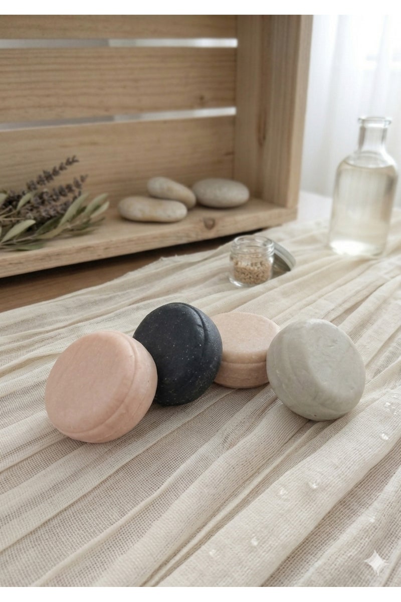 Solid Shampoo for Dry & Damaged & Colored Hair - Rosemary & Geranium & Castor Oil - 100 g - Pumpkin Fiber Gift - Image 4