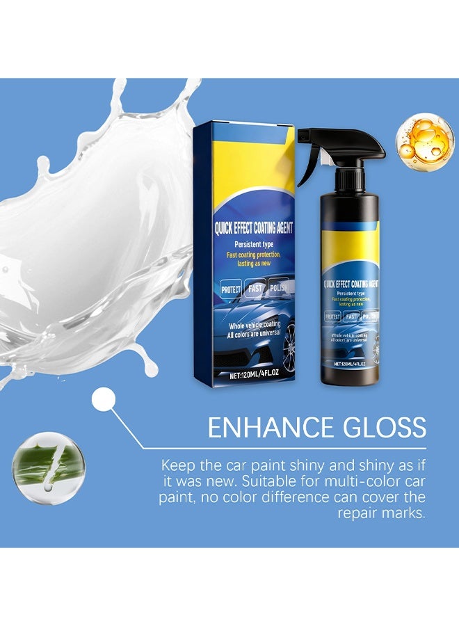 Homonth Car Coating Agent Spray, Ceramic Coating Polish Spray Wax, Oil Film Emulsion Glass Cleaner, Quick Effect Coating Agent, Quickly Coat Car Wax Polish Spray Waterless Wash, Nano Coating For Cars, 120ML - Image 4