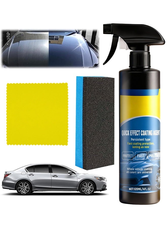 Homonth Car Coating Agent Spray, Ceramic Coating Polish Spray Wax, Oil Film Emulsion Glass Cleaner, Quick Effect Coating Agent, Quickly Coat Car Wax Polish Spray Waterless Wash, Nano Coating For Cars, 120ML - Image 1
