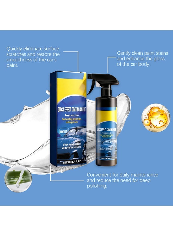 Homonth Car Coating Agent Spray, Ceramic Coating Polish Spray Wax, Oil Film Emulsion Glass Cleaner, Quick Effect Coating Agent, Quickly Coat Car Wax Polish Spray Waterless Wash, Nano Coating For Cars, 120ML - Image 3